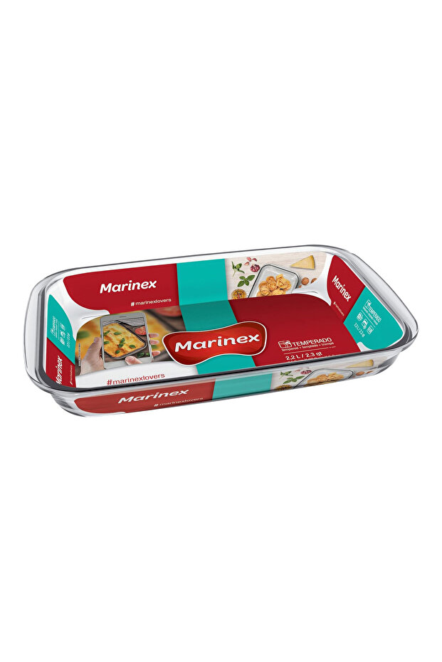 محمصة زجاجية مستطيلة متوسطة الحجم سعة 2.2 لتر - شفافة - 2