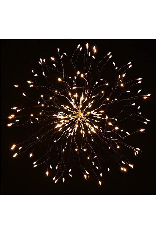 Decorative STAR light string with 100 LEDs, 30cm diameter, battery powered, yellow illumination - 1