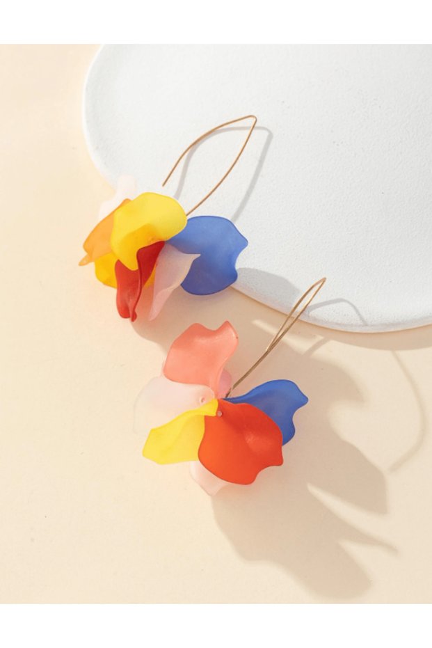 Flower Earrings, Multicolored - 476909