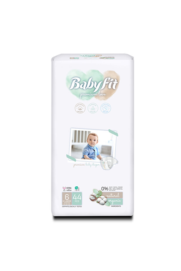 Baby Fit Natural Alcohol Free Diaper Jumbo Pack Size 6 (44) PC