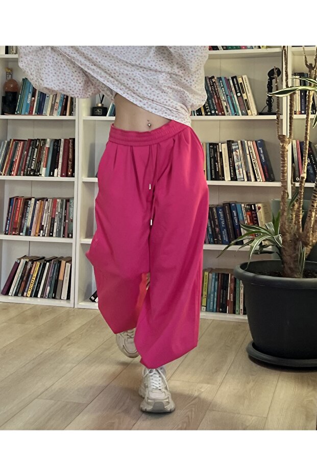 Fuşya Şardonlu Pileli Eşoftolon - 1