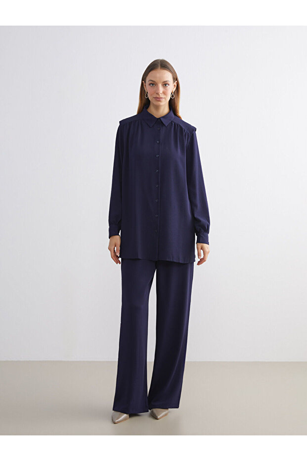 LCW Beli Lastikli Geniş Paça Kadın Pantolon (W5) - 1