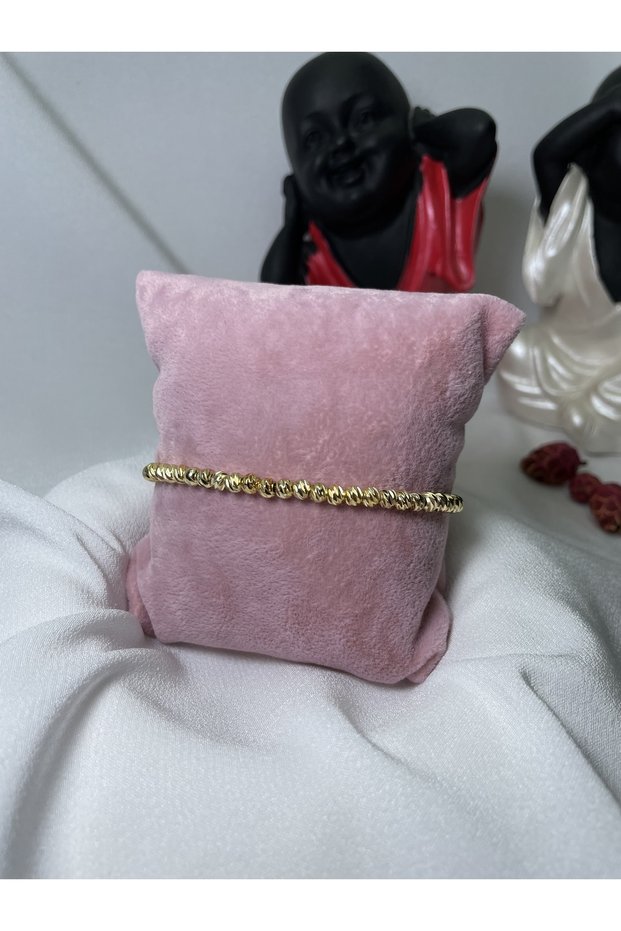 Women's Dorica Steel Bracelet Gold Color Small Ball 19-21cm
