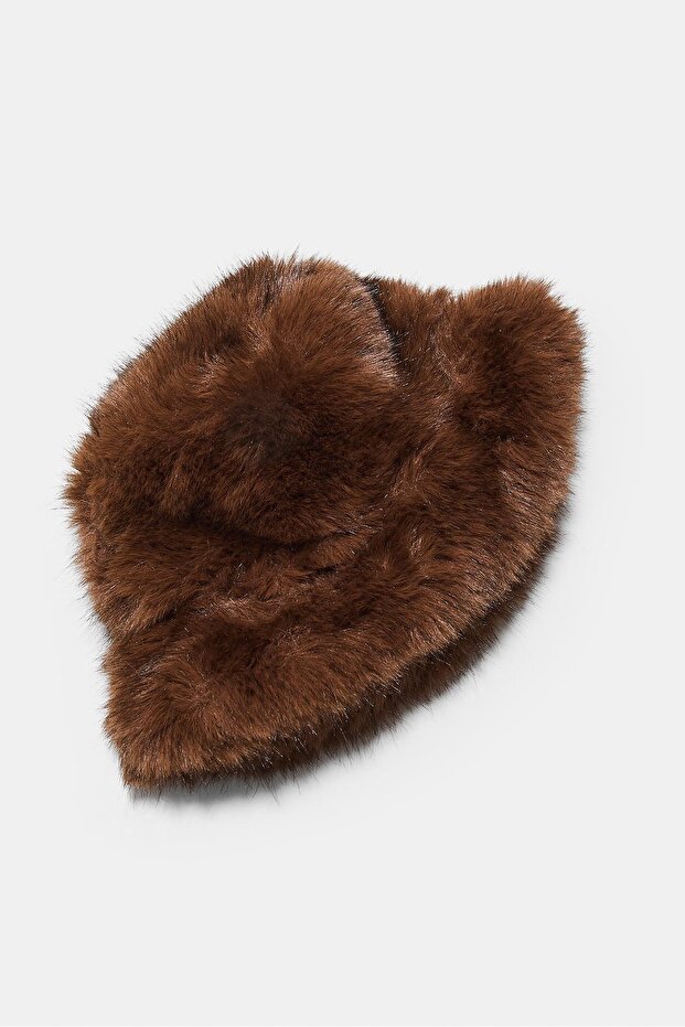 Suni kürk bucket şapka - 3