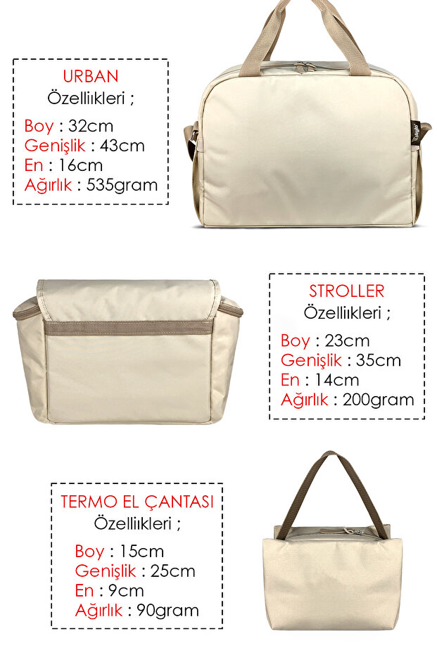 X Pro Stroller Bebek Arabası Çantası+Urban Anne Bebek Bakım Omuz Çantası Termos Çanta Hediyeli - 6