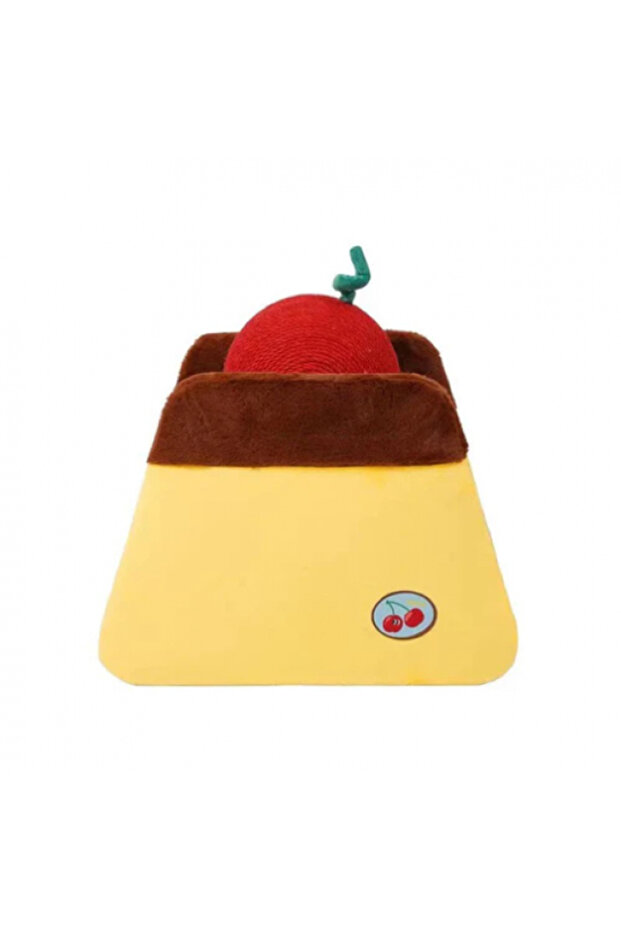 Cat scratching bed for scratching and sleeping, Cherry Pudding Shape Cat Scratcher, Size, 44cm