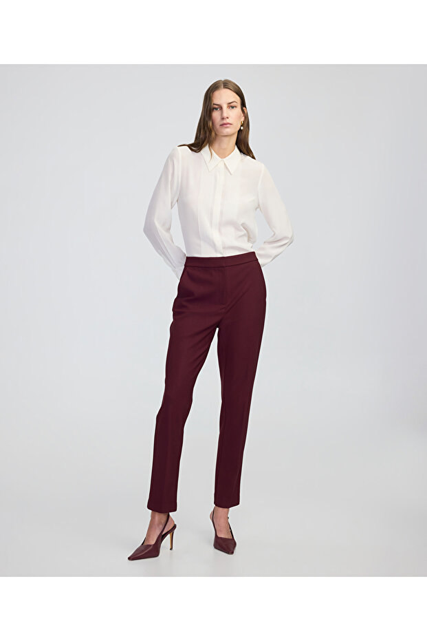 Elastik bel cigarette fit pantolon - 1