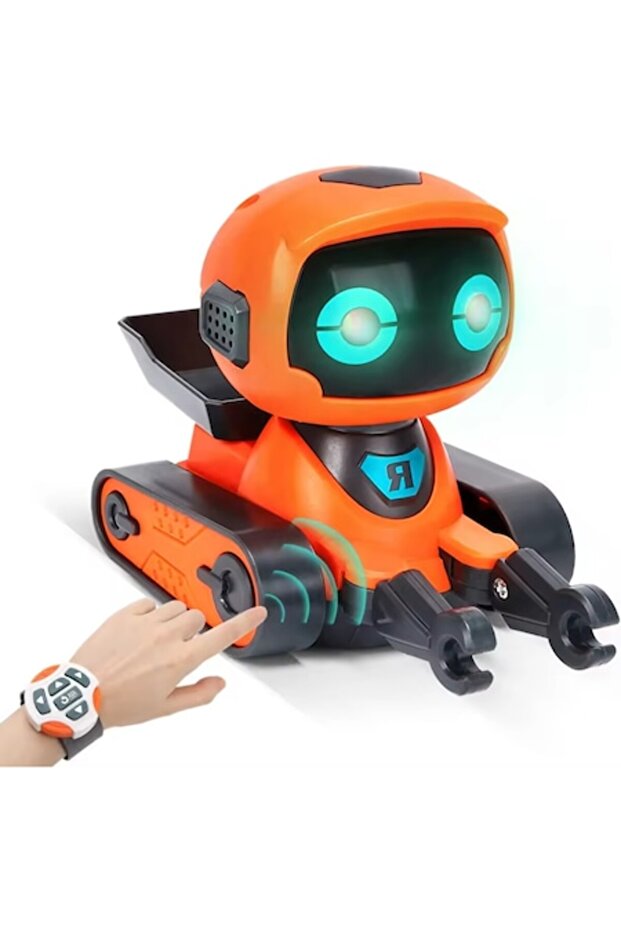 RoboPlay Smart Electronic Robot with Watch-Type Remote Control, Orange - 1