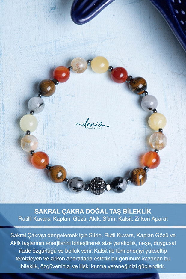 Certified Sacral Chakra Natural Stone Bracelet