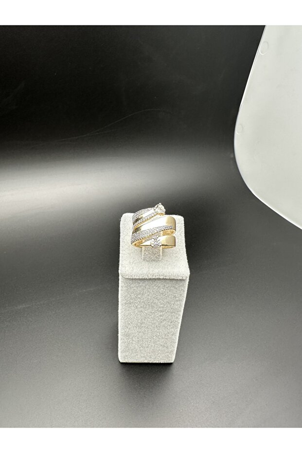 Tek taş detaylı yüzük - 3