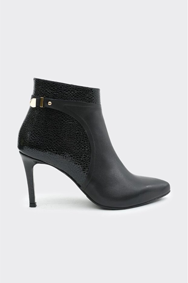 İnce Topuklu Fermuarlı Kadın Bot - 1