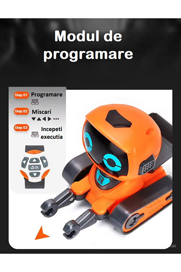RoboPlay Smart Electronic Robot with Watch-Type Remote Control, Orange - 5