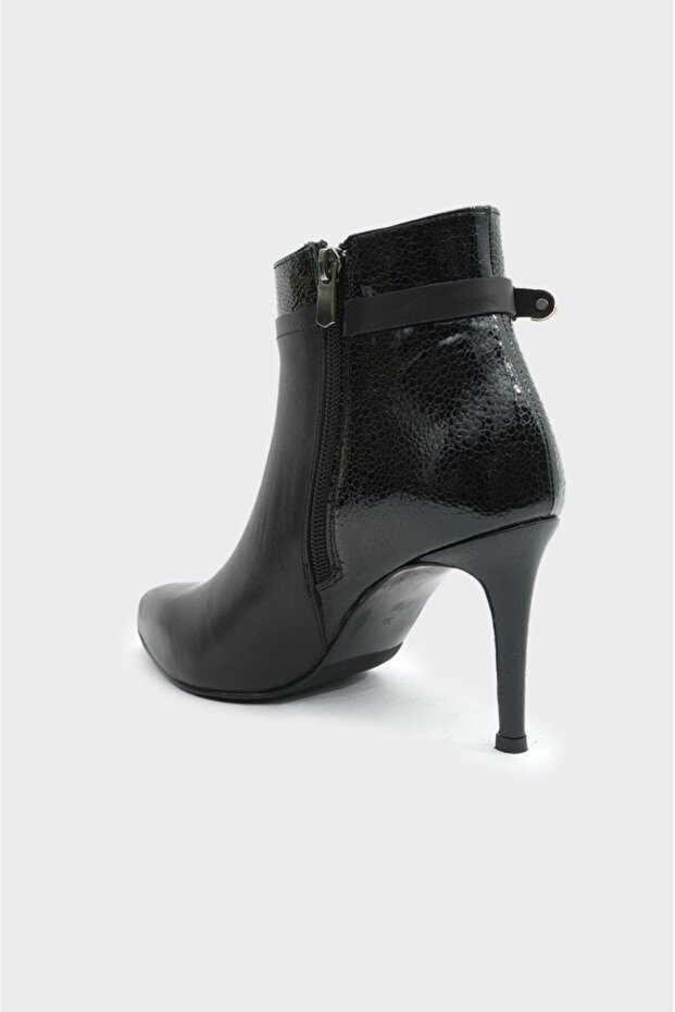 İnce Topuklu Fermuarlı Kadın Bot - 4