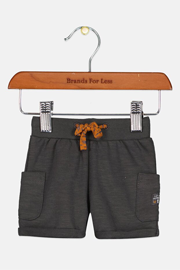 شورت أساسي سادة للأولاد الصغار، رمادي - 1