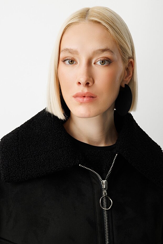 Teddy Kumaş Mont - 4