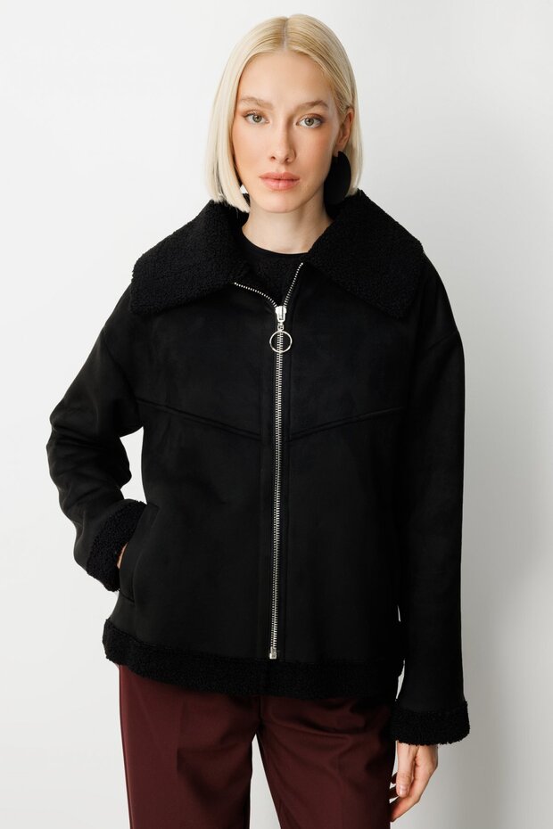 Teddy Kumaş Mont - 1