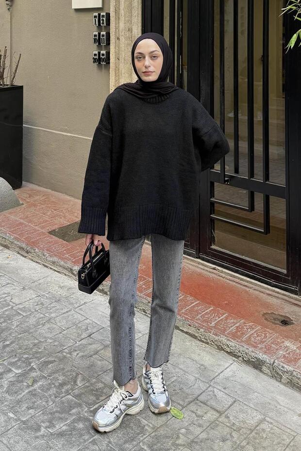 Wide Sleeve Sweater Black