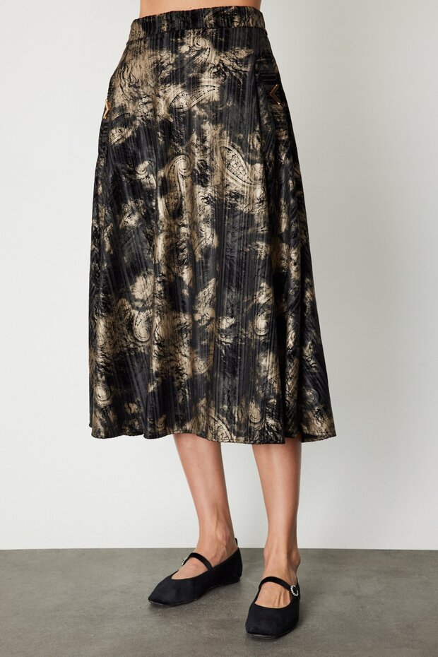 Desenli Midi Boy Etek - 4