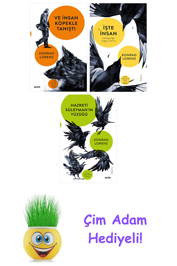 Konrad Lorenz 3 Kitap Seti + Çim Adam Hediye