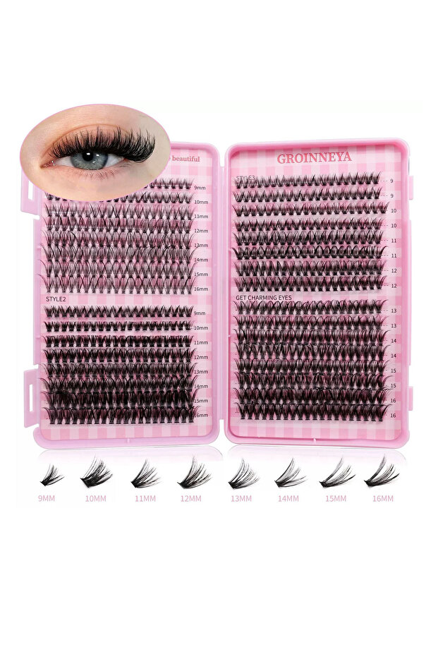 Takma Kirpik Seti Yapıştırıcı, Sabitleyici, Cımbız Ve Kirpik Fırçasıyla 800 Adet Kirpik Tutamı - 3