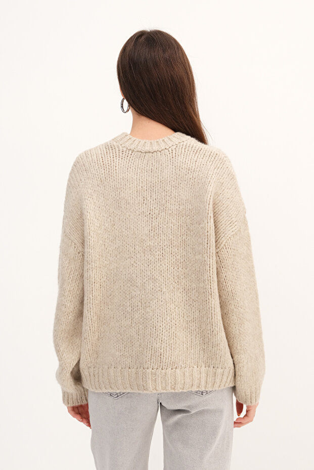 Bisiklet Yaka Basic Triko Kazak K251091 - 5