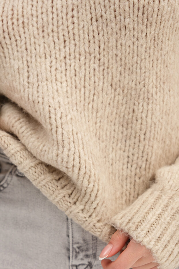 Bisiklet Yaka Basic Triko Kazak K251091 - 3