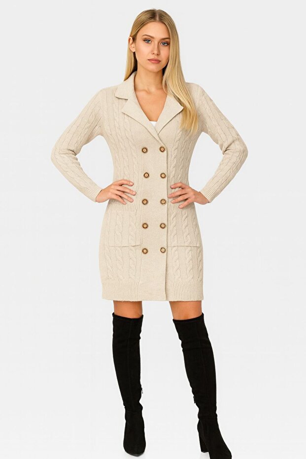 Triko Kruvaze hırka elbise - 1