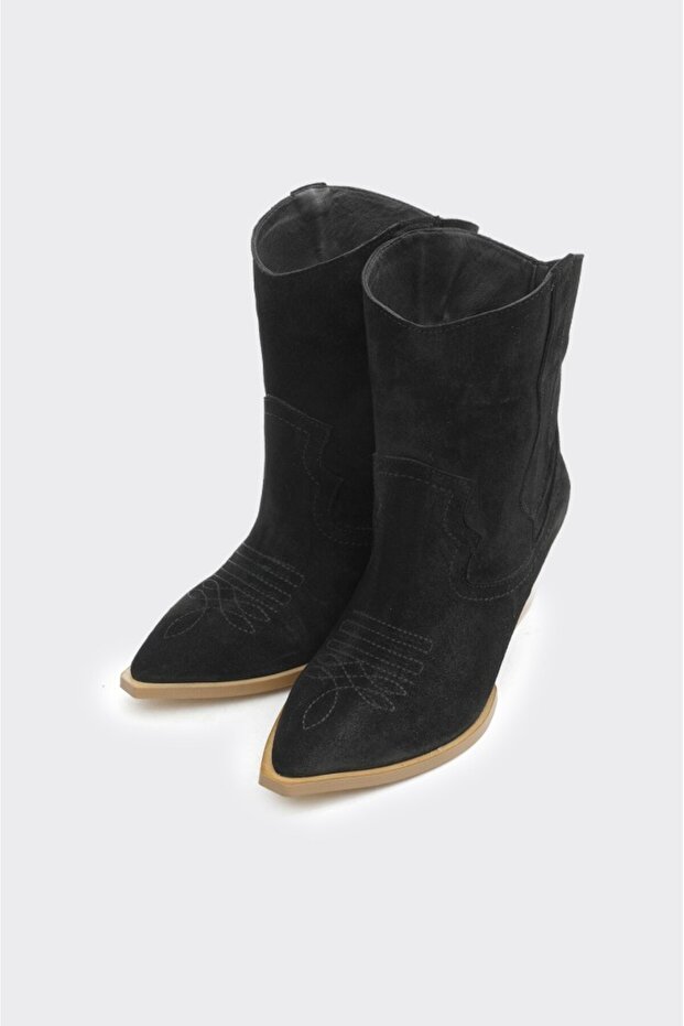 Hakiki Deri Kadın Western Bot - 6