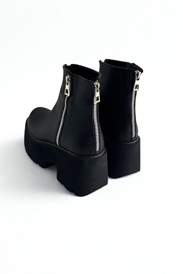 Siyah Kalın Taban Kadın Bot P9018 - 4
