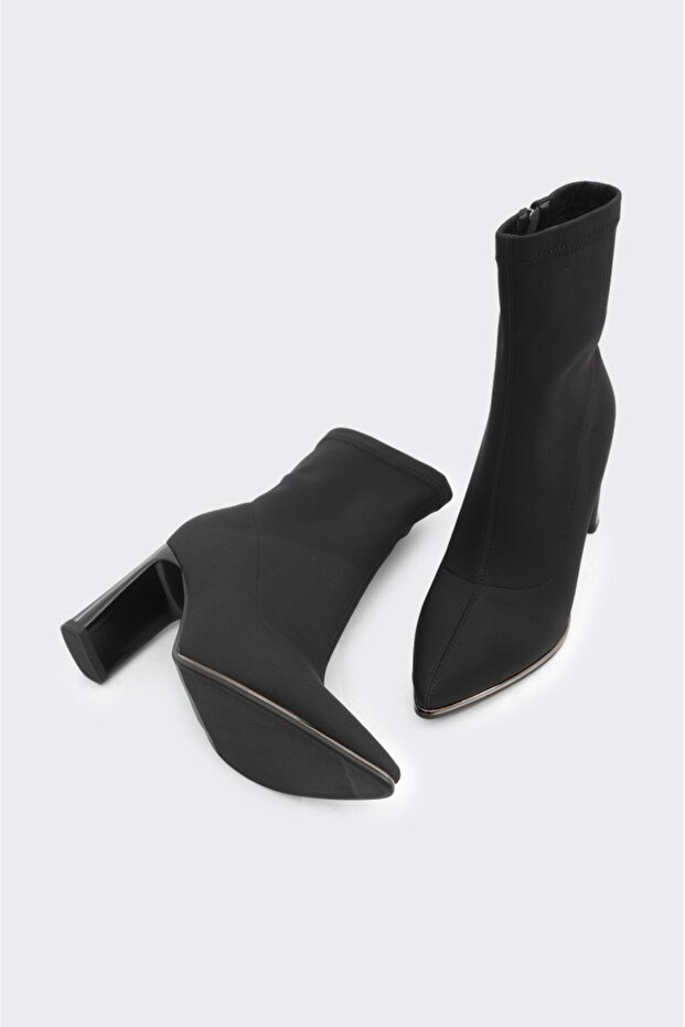 Topuklu Fermuarlı Kadın Bot - 4