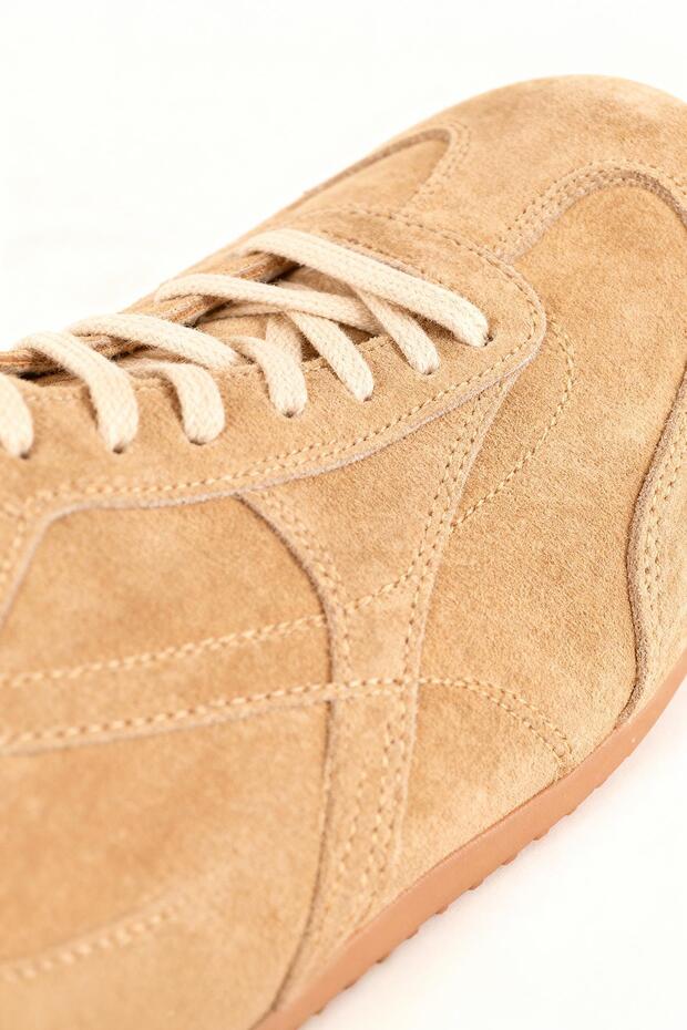 PANTOFI BEJ CU PIELE PARȚIALĂ - 5