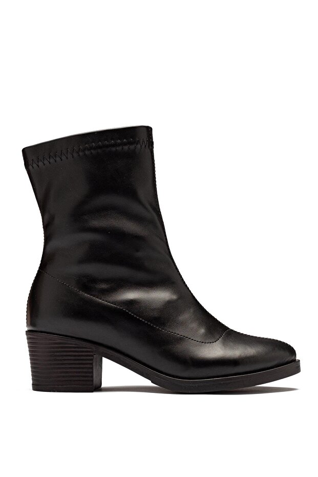 Women's Stretch Boots Ankle-Length Short Chunky Leather Quality Boots Heeled Winter Boots & Booties