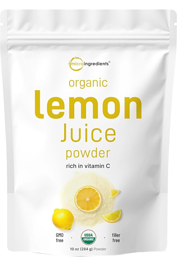 Organic Lemon Juice Powder, 10 oz | Cold-Pressed Lemon Source | Natural Vitamin C