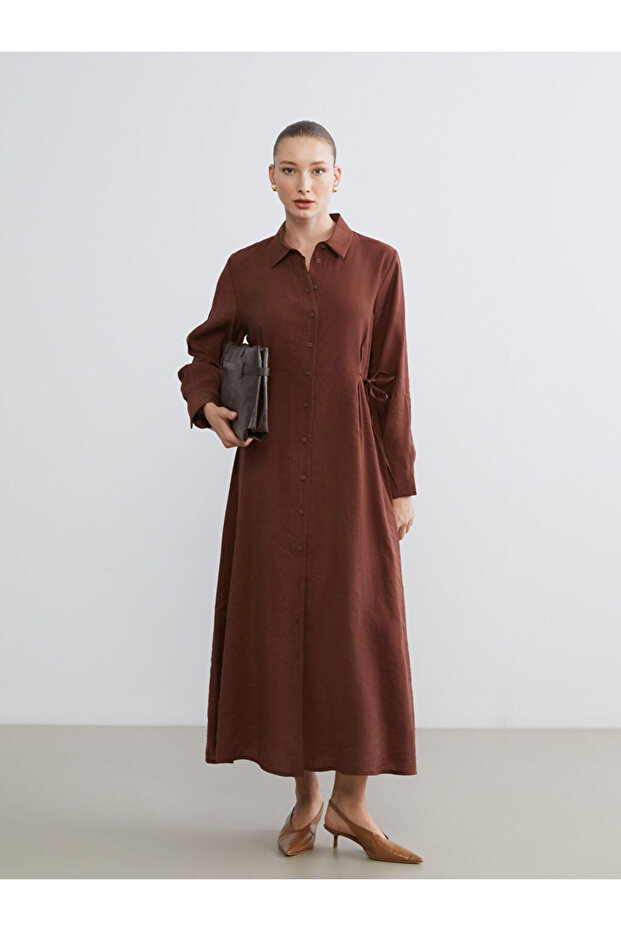 Esvab • Modern & Distinctive Drawstring Modal Blend Shirt Dress