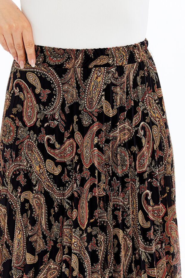 astarlı plise şifon belli lastikli etek - 5