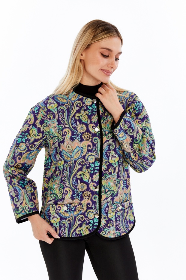 Desenli Kapitone Ceket - 3