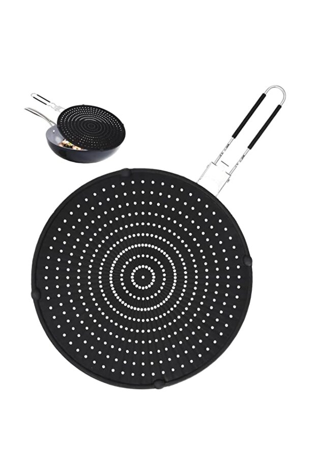 Silicone Splash Guard Pans, Silicone Splash Guard for Frying Pan with Folding Handle, Silicone Spla