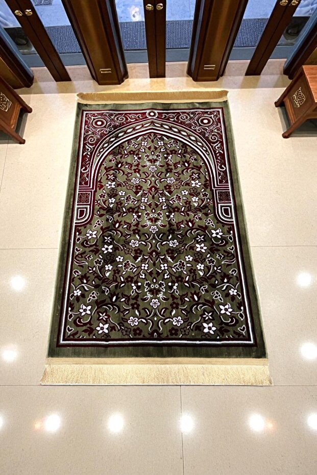 سجادة صلاة مخملية سميكة بنقوش مسجد النبی