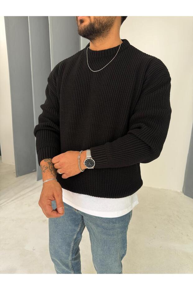 Pulover casual pentru bărbați basic - 2