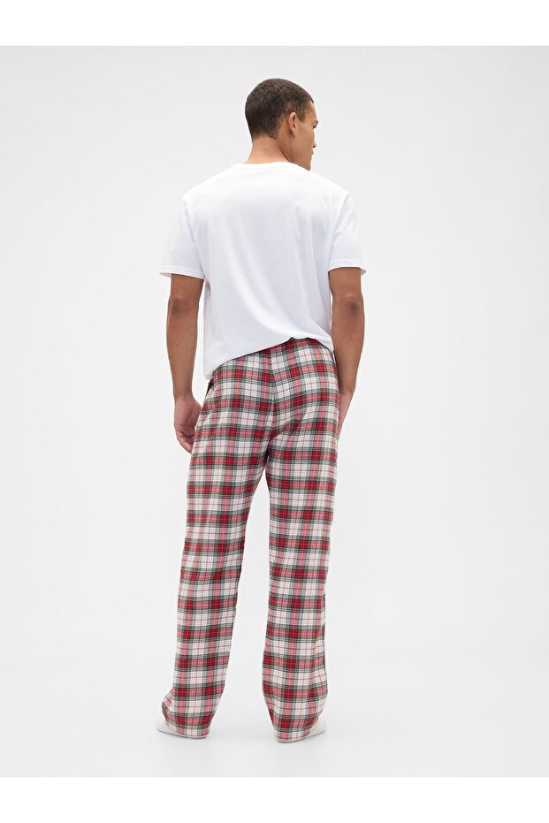 Erkek Kırmızı Relaxed Flannel Pijama Altı - 4