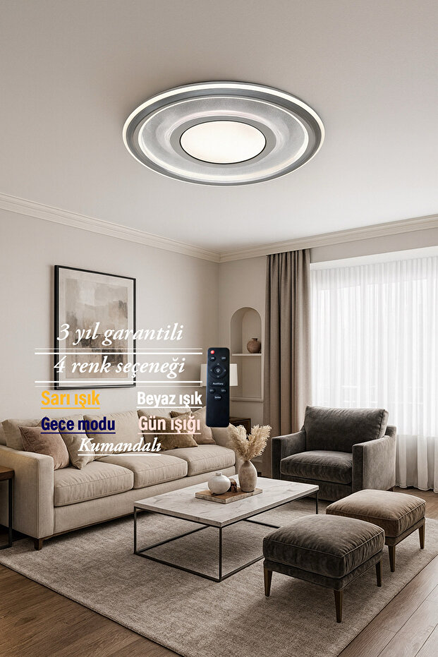 Lucent Modern Plafonyer Yuvarlak Avize - 3
