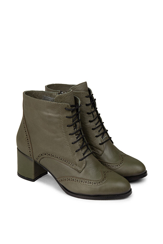 Kadın Hakiki Deri Yeşil Bot - 3