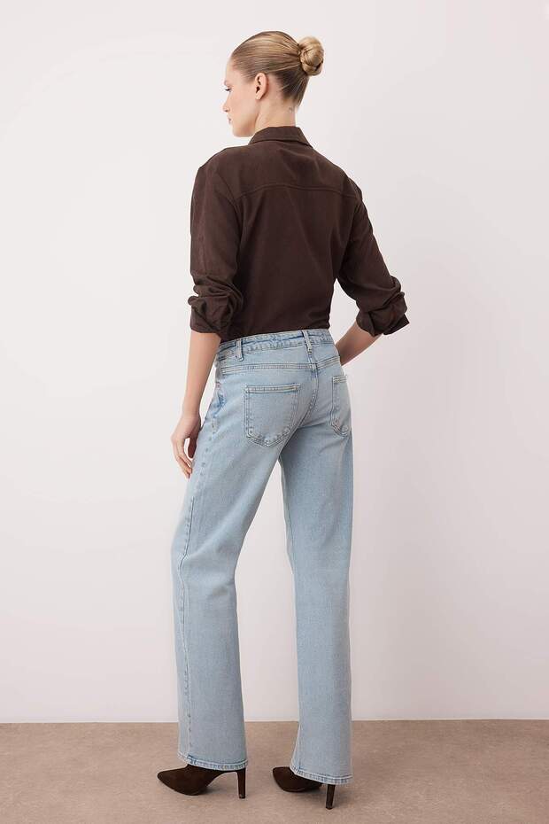 Mavi Düşük Bel Comfort Wide Leg Geniş Paça Jeans TWOAW26JE00207 - 4