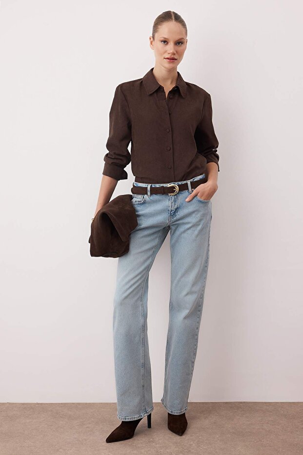 Mavi Düşük Bel Comfort Wide Leg Geniş Paça Jeans TWOAW26JE00207 - 1