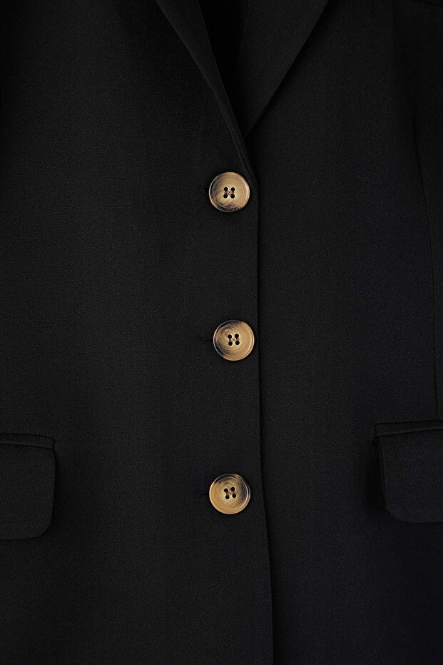 Specjalna kolekcja Czarna dopasowana kurtka w dużym rozmiarze TBBAW26AG00023 - 6