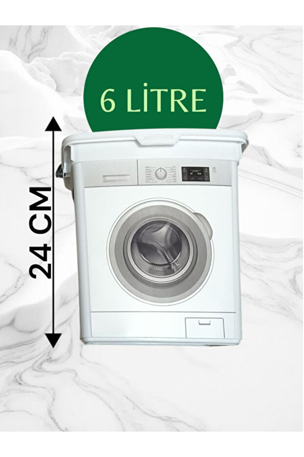 “6 Litre Çamaşır Makinesi Görünümlü Deterjan Kutusu – Toz Deterjan ve Yumuşatıcı Saklama Kutusu” - 1