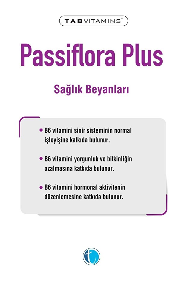 Tabvitamins Passiflora Plus 30 Tablet 8680133002922 - 5