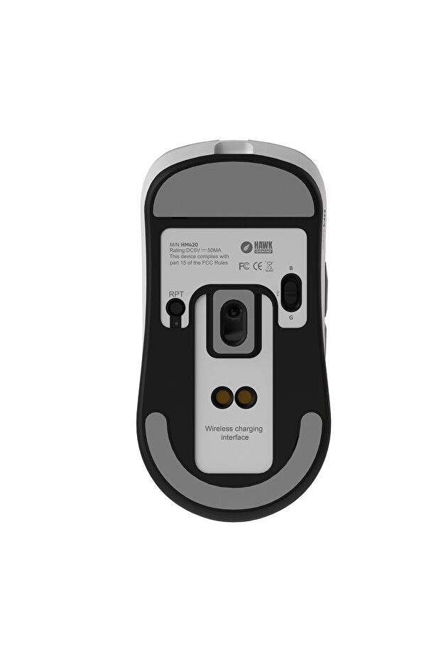 HM420 4K Hz 26000 DPI Tri-Mode Kablosuz/Bluetooth Şarj Standlı Beyaz Gaming Oyuncu Mouse - 9