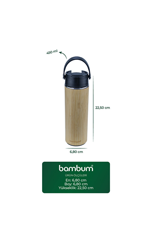 Bard Bambu Kaplamalı Kapsül Termos 450ml - 3