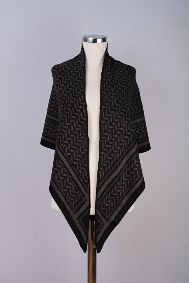 Desenli Üçgen Triko Şal - 5